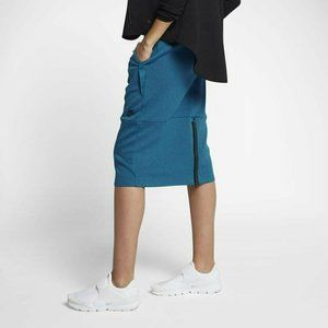 Nike | Skirts | Nike Teal Blue Tech Fleece Drawstring Zip Skirt | Poshmark